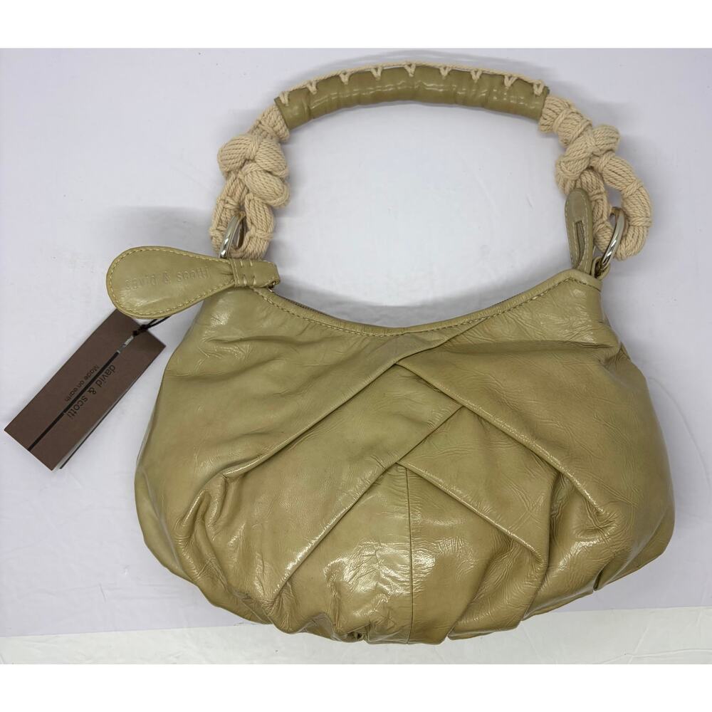 David & Scotti Made on Earth Brown Leather Hobo Bag Purse New Old Stock